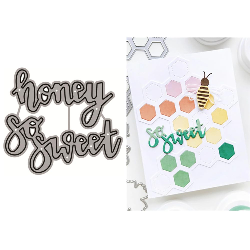English Vocabulary Die Cuts for Card Making, Honey‌ So ‌Sweet‌ Metal Cutting Dies for Paper Scrapbooking, DIY Stencils for Album Party Wedding Festivals Decoration