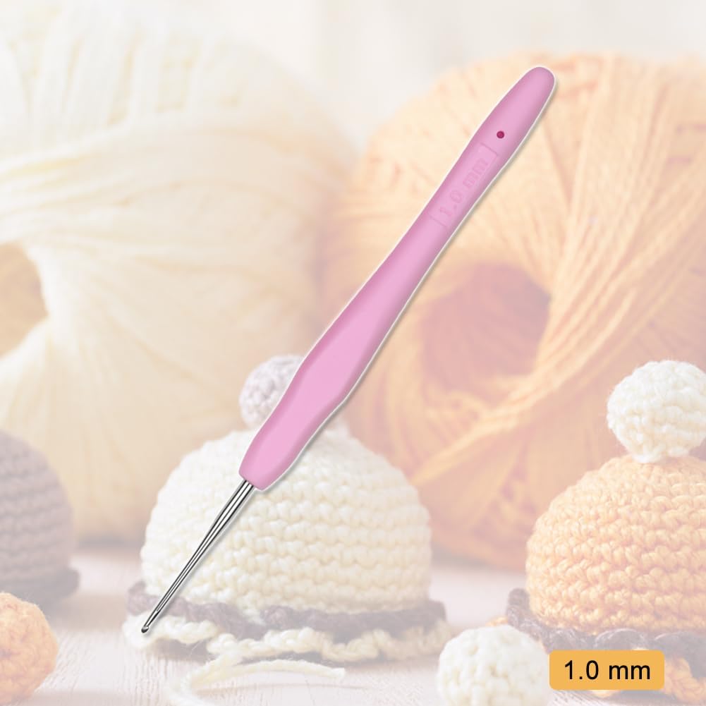 Small Size Crochet Hook Lace Crochet Needle QLRFFLJOY 1.0mm Crochet Hook Embroidery Thread Knitting Weaving Tool DIY Lace Yarn Crochet Needles (1.0 mm) image 2