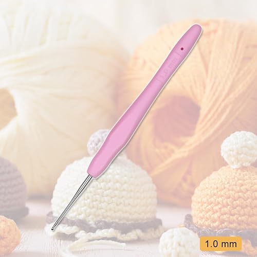 Vista 16 de Aguja de ganchillo de ganchillo de tamaño pequeño QLRFFLJOY 0.079 in Crochet Hook Hilo de bordar Herramienta de tejer DIY Hilo de encaje Agujas