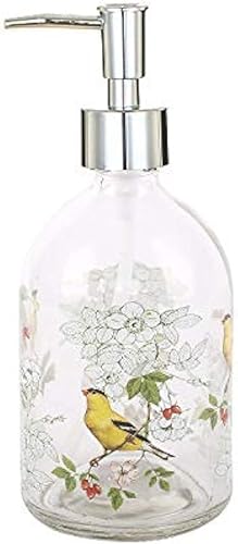 Dispensador de jabón líquido con bomba de plástico, botella de vidrio recargable de 17 onzas.