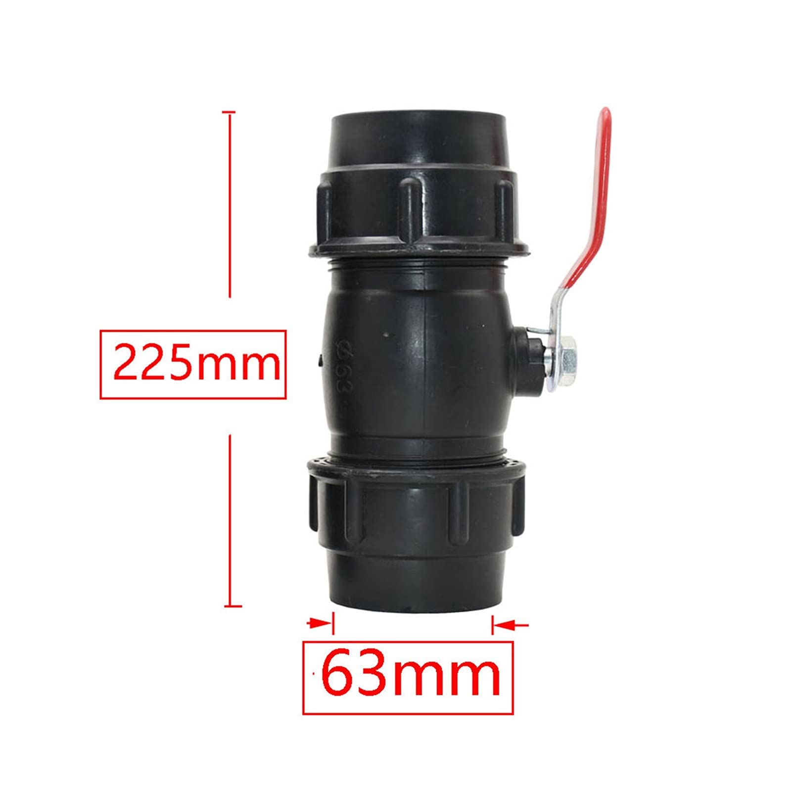 Adaptador de conector de manguera 20/25/32/40 / 50 / 63mm Válvula de bola de tubería de agua de plástico Conector rápido Faucet PE Tubería accesorios DN15 / 20/25 / 32/40 / 50 Núcleo de la válvula de