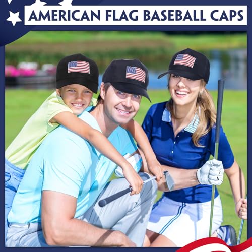 Image of Shyyween American Flag Baseball Hats 4th of July Hats 250 Anniversary Adjustable Patriotic Baseball Cap for Veterans Day