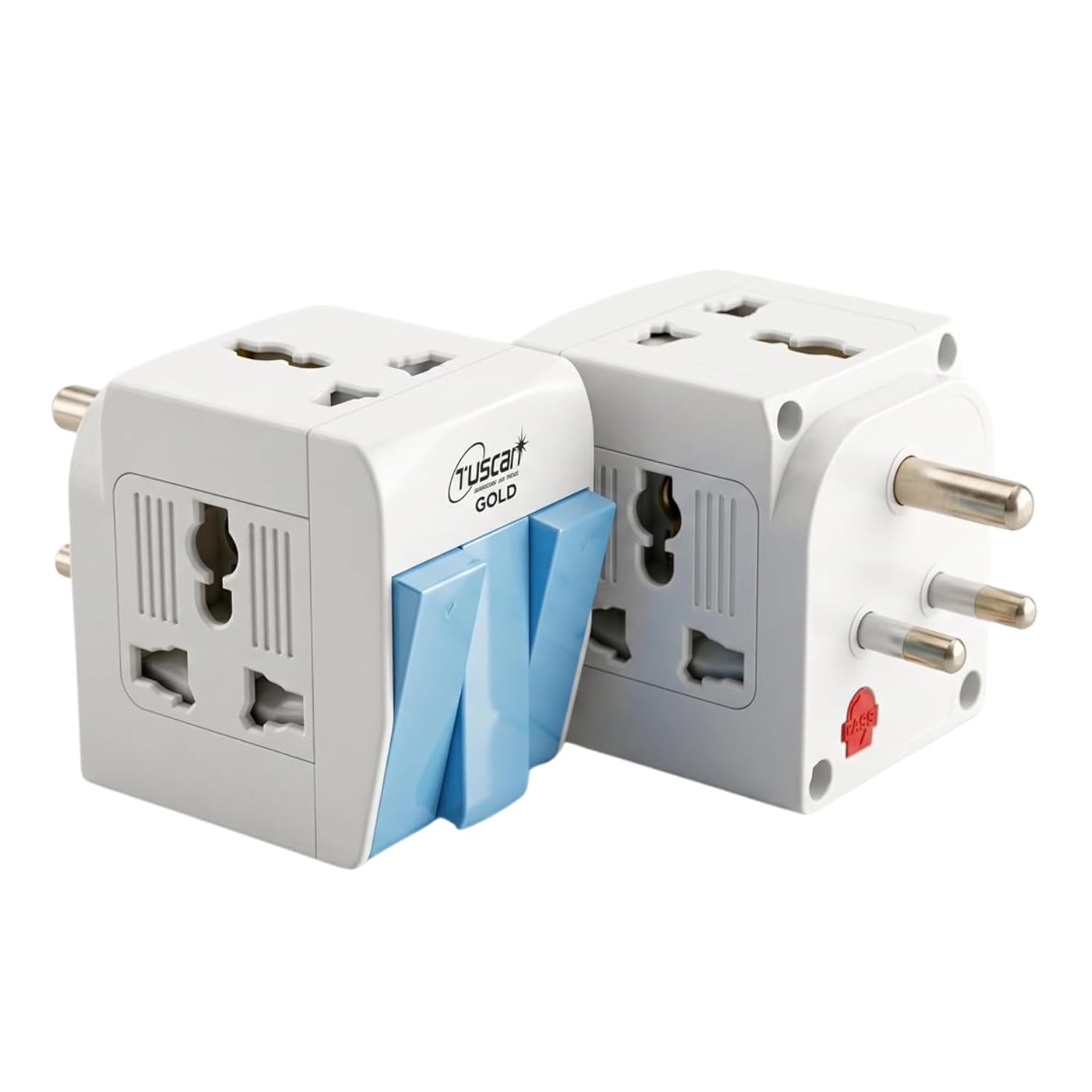 PROSAC 3-Pin Multi Plug Socket with Individual Switch | Universal Travel Adapter for 2-Pin & 3-Pin Devices | 5A-250V Wall Charger with Safety Shutter, Fuse & Indicator | Pack of 1-picture-10