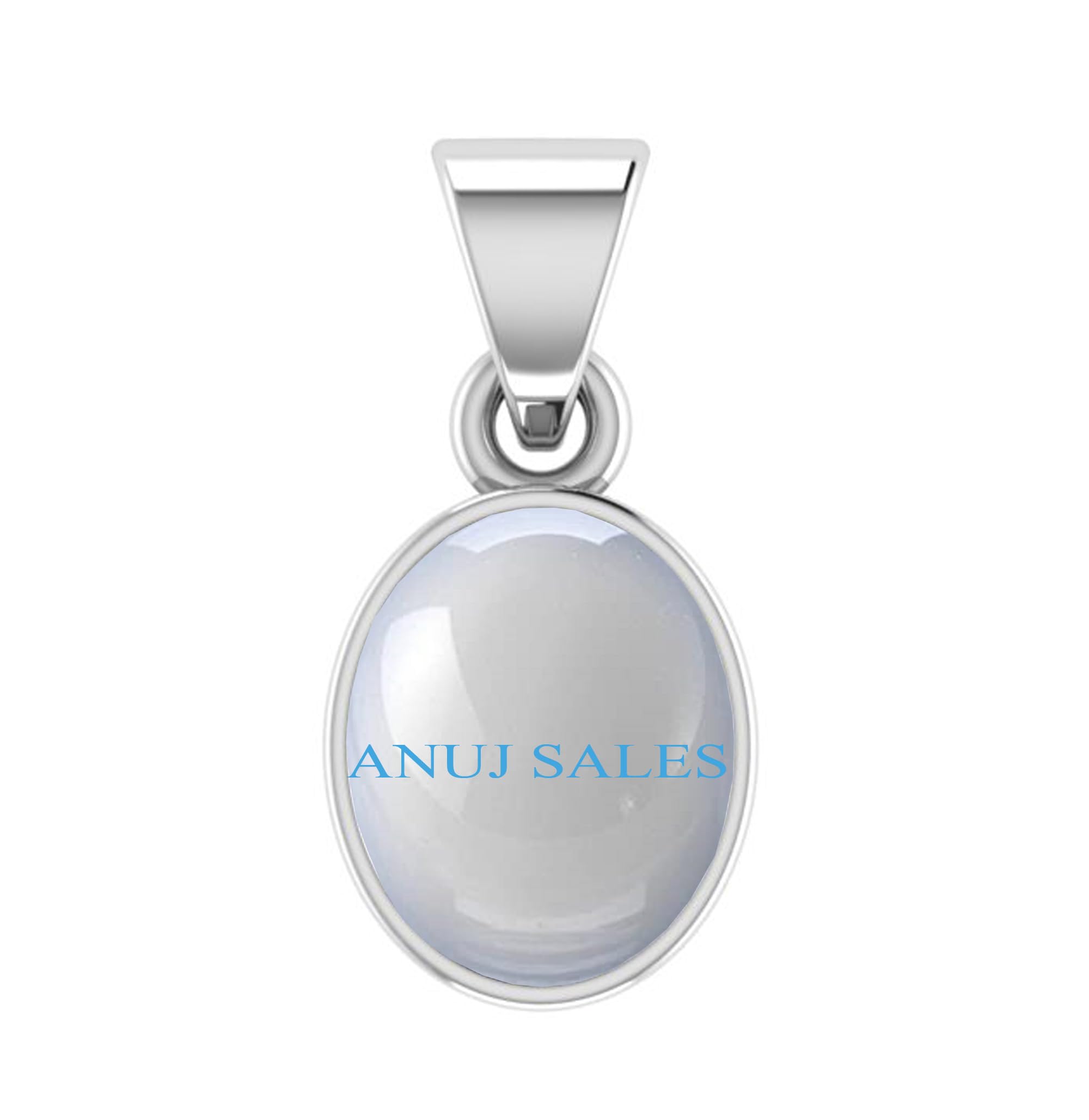 anuj sales 11.25 Ratti 10.50 Ct Natural A+ Quality Moonstone Gemstone Silver Pendant for Men and Women's-picture-40
