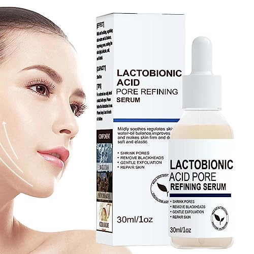 refinado poros ácido lactobiónico | ayuda láctica para piel sin poros - reparación facial 30 ml, perfección instantánea para el cuidado Anloximt