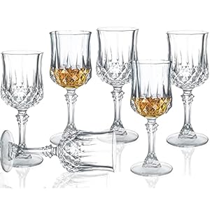 Cordial Glasses with Stem,Sherry Glasses | Port glasses | Crystal Shot glasses | Limoncello glasses 1.75 oz (Set of 6)