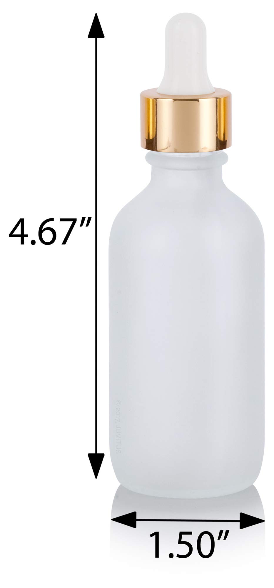 Boston Runde leere Flasche mit goldfarbenem Metall und Glaspipette (24 Stück) + Trichter