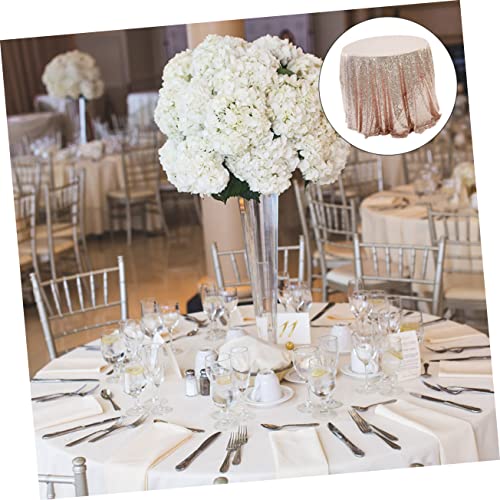 Nappes de mariage sequin rose housse de table ronde décorative pour banquets - 5