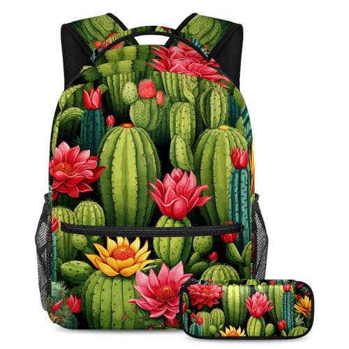 Sac à dos cactus floral résistant pour soulager le dos des élèves