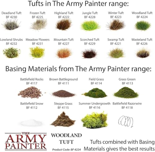 The Army BF4224 Painter Woodland Tuft | 3 verschiedene Größen | für ein realistisches Ergebnis | Landschaftsmodellierung