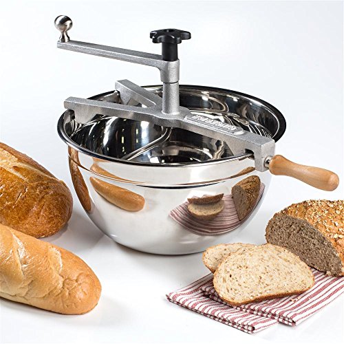 Handcrafted Stainless Steel Hand Crank Bread Dough Maker Kneader 8 Quart