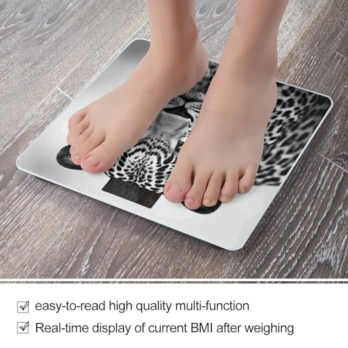 Báscula Digital de Baño Leopardo Blanco y Negro miniatura 5