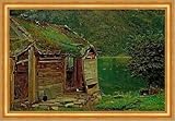 Kunstdruck Farmhouse at Balestrand Amaldus Nielsen Sognefjorden Norwegen B A3 00443 Gerahmt