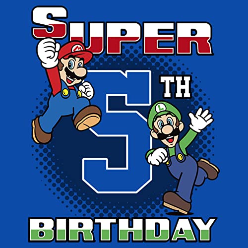 Boy's Nintendo Mario and Luigi Super 5th Birthday T-Shirt2