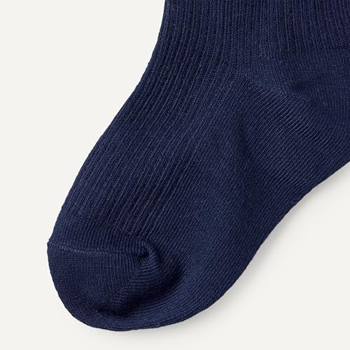 Image of Amazon Essentials Boys' Ribbed Crew Socks, 3 Pairs, Everyday Casual, School Uniform
