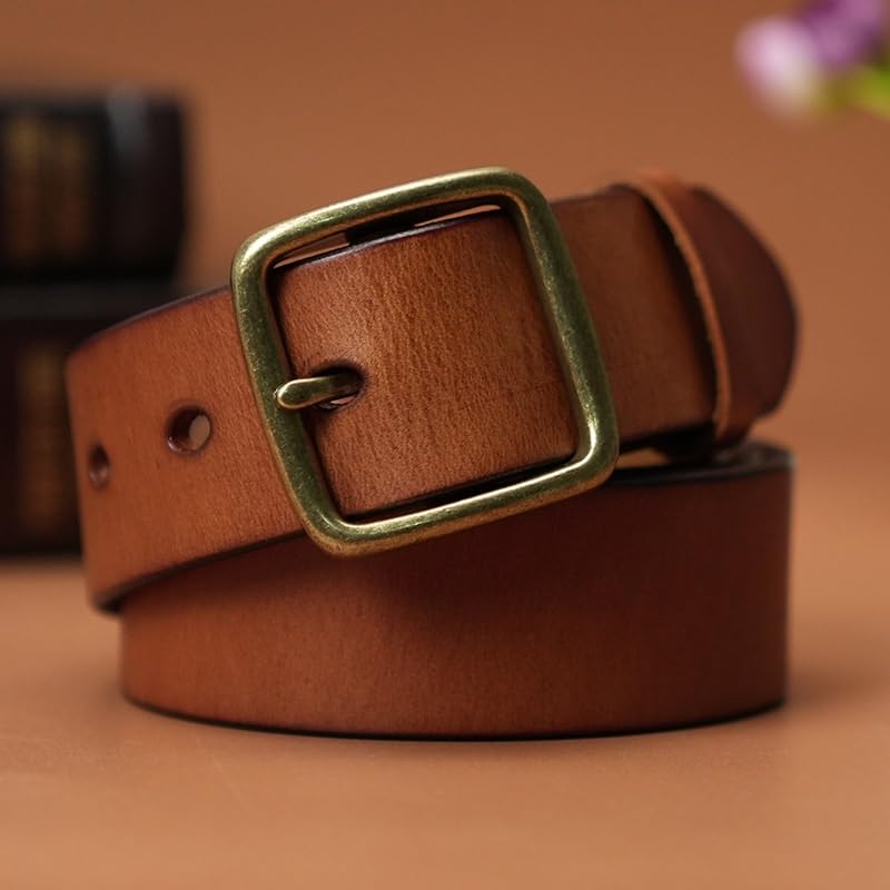 JSEIAJB Cowhide Belt Business Casual Pants Belt Middle-Aged and Young Belt(115cm)2
