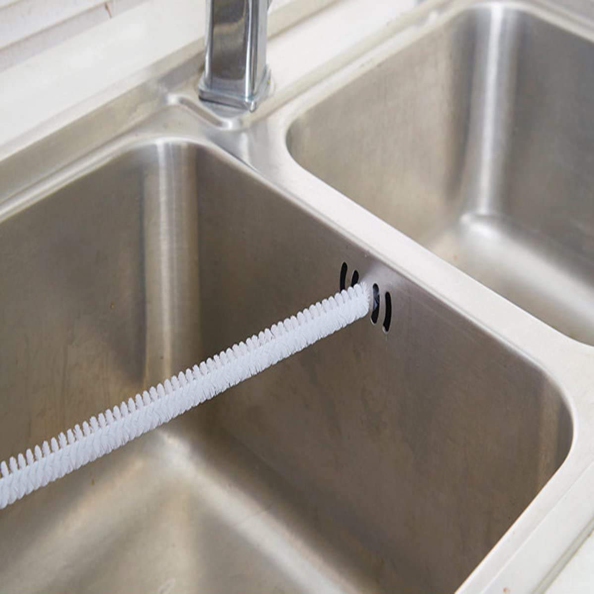 2 Spazzole Flessibili Per Pulizia Scarichi - 43cm, Morbide E Pieghevoli - Per Lavandino, Doccia, Cucina - Rimuovi Capelli