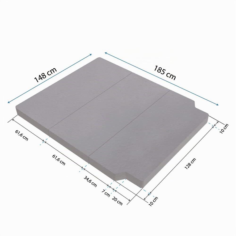 KFoam.es Viskoelastische Matratze für VW T4, T5, T6, T6.1 Multivan, California Beach, Caravelle, Transporter, Faltmatratze, Klappmatratze, Camper Van, Reisemobil 185x148x8cm