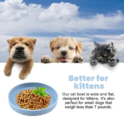 3 Pcs Katzennapf, Futternapf Katze, Silikonnapf Breit, Rutschfester Trinknapf für Trockenfutter und Nassfutter, Flacher Design, Multifunktionales Futternapf für Katzen und Hunde