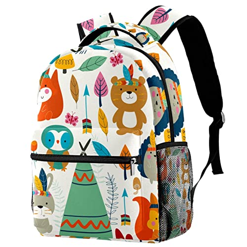 Sac à dos de voyage Leisure Campus à motif animaux tribaux et porte-bouteille latéral