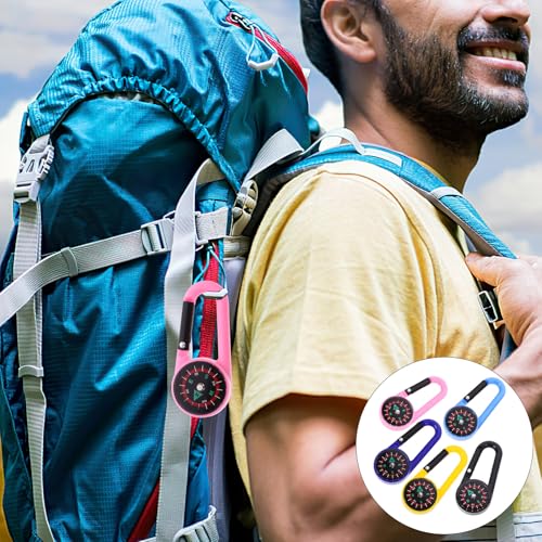 Toyvian 10 piezas brújula portátil con mosquetón para camping miniatura 7