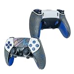 Controller Grips, Skin kit,Anti-Skid, Multi-Texture, Sweat Absorption, Pre-Cut Grips Tape, by SHADOW BOOLT (Metallisch Gray & Blue, 2.0 for DualSense Edge)