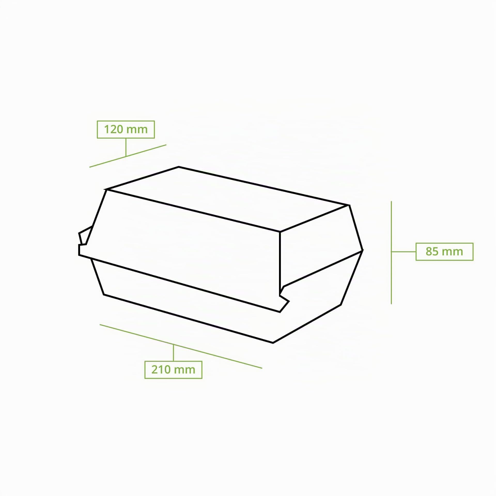 BIOZOYG Caja de cartón kraft Take Away 200 piezas I Cajas de comida robustas con tapa de bisagra alta I Caja de snacks I Envase To Go de cartón marrón 21,4 x 11,4 x 8,5 cm I Biodegradable
