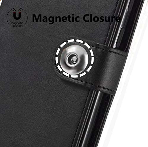Image of SHINESTAR Ultimate Leather Finish Flip Back Cover for Oppo A78 5G | Inside TPU & Inbuilt Stand | Wallet Style Back Cover Case for Oppo A78 5G | Stylish Button Magnetic Closure - Black