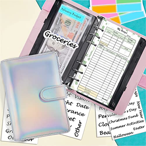 A6 Money Organizer, 6-Ring Budget Planner Kit With Cash Envelopes, Budget Refill, Cash Organizers, Matched Stickers And Labels, 7.4"X 5.71" (Harphia, 146-Silver) #TOP1