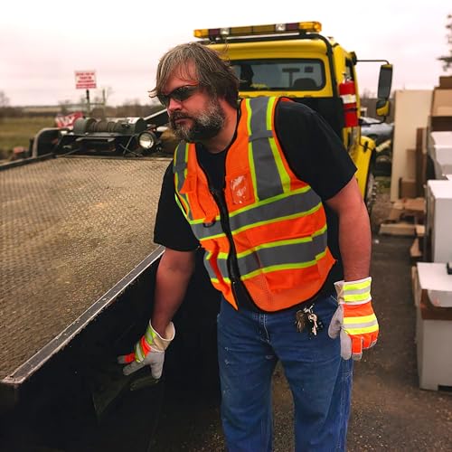 Image of A-SAFETY Mesh High Vis Vest, Reflective Construction Vest with Pockets