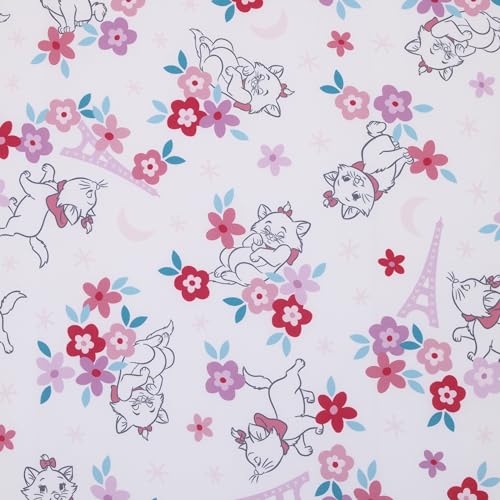 Image of Disney Aristocats Pink, White, and Teal, Marie Super Soft Nursery Fitted Crib Sheet