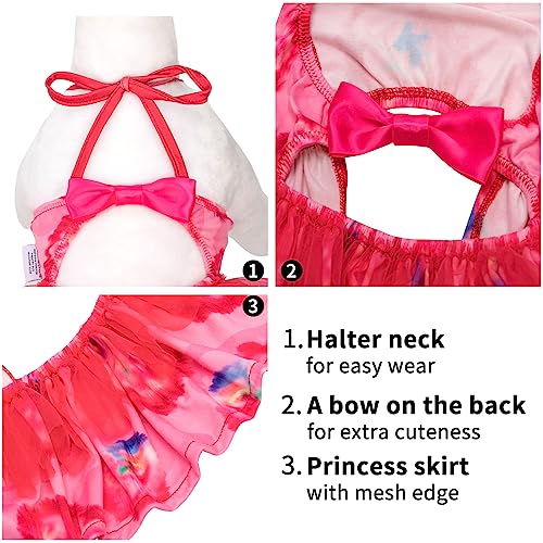 Image of CuteBone One Piece Dog Bikini Swimsuit Dress - Puppy Bathing Suit Costume for Small Dogs - Comfortable & Stylish Pet Clothes for Summer Pool, Beach & Play LTDB01M