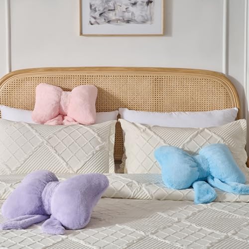 Image of Bow Pillow Throw Pillows Butterfly Shaped Decorative Cute Pillows for Bed Sofa Cute Home Decorr,Purple 10 * 8inch