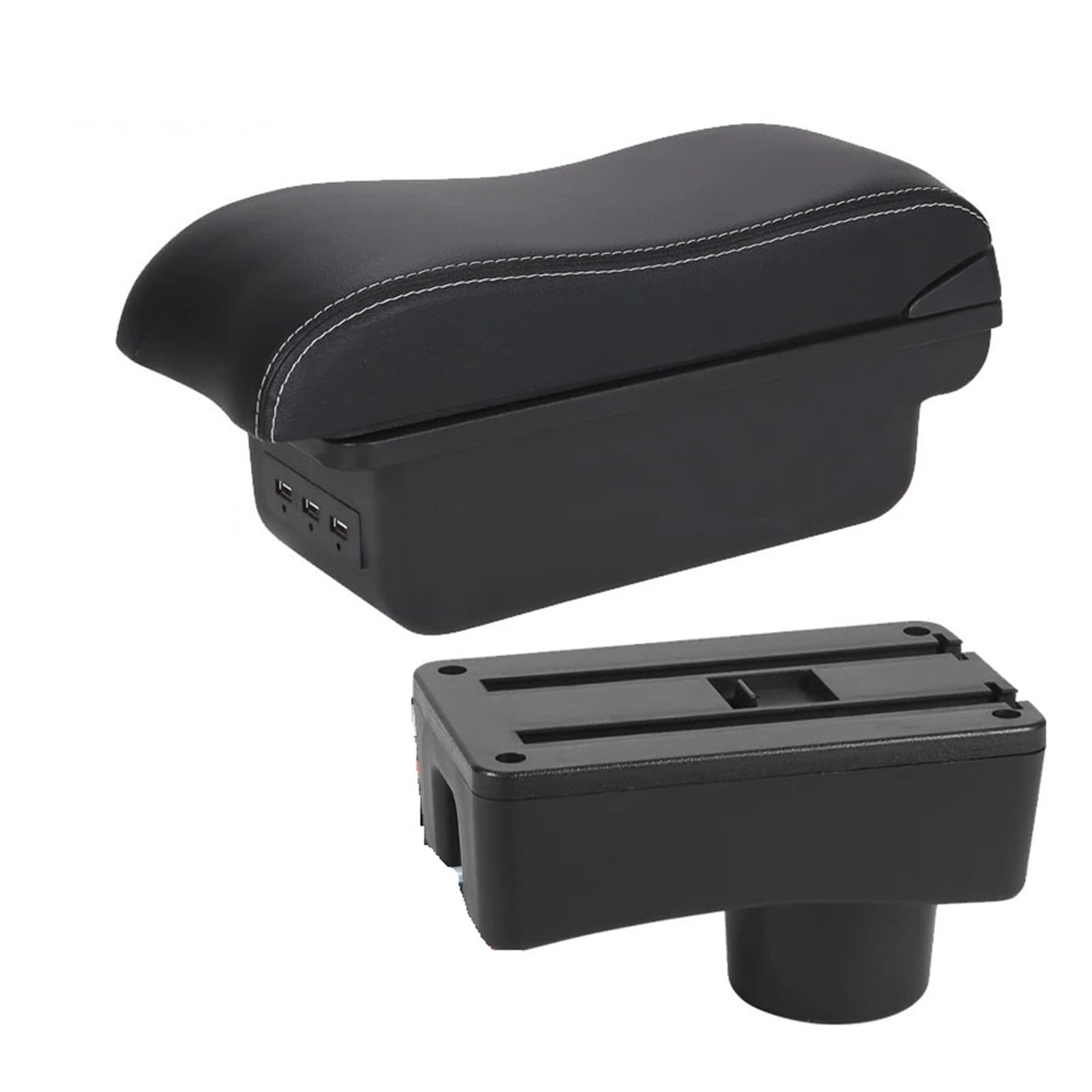 Hguvsjd Armrest Box For Toyota For Aygo X Armrest Storage Box Interior Dedicated Retrofit Parts Accessories Car Armrests(B Black white 3USB)