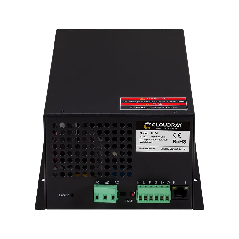 Cloudray CO2 Fuente de alimentación láser 150W CO2 Laser Power Supply para Cortador Grabador láser CO2 Laser Engraver MYJG 150W | Compatible Con Tubos Láser CO2 De 130–150W, Para Grabadoras Y Cortadoras Láser