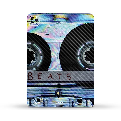 Image of MightySkins Carbon Fiber Skin Compatible with Apple iPad Pro 11 inch M2 4th Gen (2022) Full Wrap Kit - Holo Cassette | Protective, Durable Textured Carbon Fiber Finish | Easy to Apply | Made in The USA