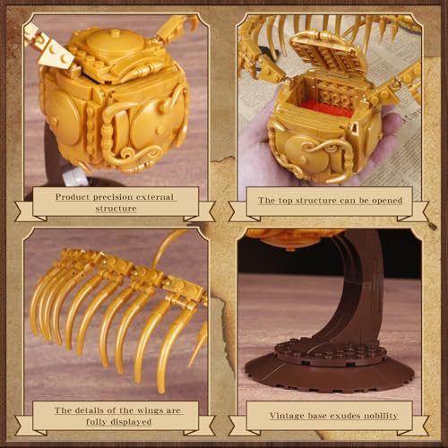 Image of Golden Snitch Building Blocks Set Compatible with Lego Particle Size,Unique Harry Snitch Design Model Decoration,Creative Gift for 6+ Boys,Girls or Adults