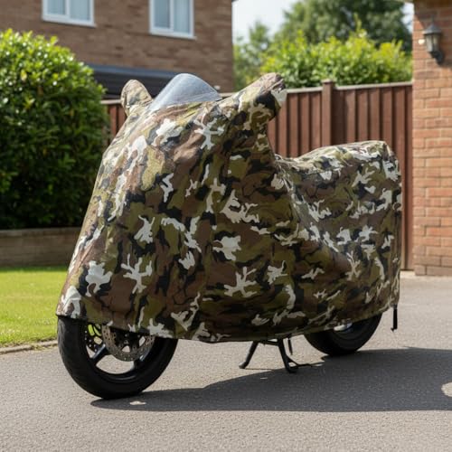 Image of Sulfar 100% Waterproof Universal Bike Cover UV Protection & Dustproof Bike Body Cover for Two Wheeler Bike Scooter Scooty Activa (Jungle Green)