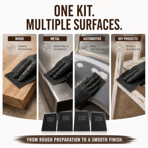 Image of APPLES (150,180,220,320) Grit Silicon Carbide Sandpaper, Electro Coated Latex Waterproof Abrasive Paper for Wet & Dry Sanding, Auto, Wood & Metal Polishing (Pack Of 4)