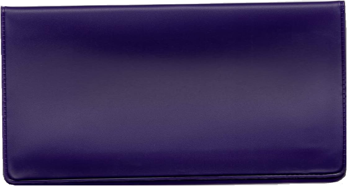 Easy Read Register Vinyl Checkbook Cover for Top Tear Personal Checks (Purple Jam)