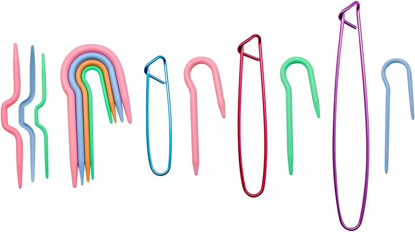 AMONENZ 13 Pack Stitch Holder, Colorful Stitch Holder Needle, U Shaped Knitting Pins, Practical Knitting Tools for Blankets, Scarves and Quilts