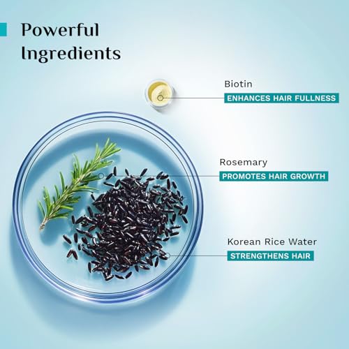 Image of Pilgrim Korean Black Rice and Rosemary Water Spray With Biotin for Hair Growth 100ml | Hair Spray for Regrowth | Thicker & Stronger Hair | Sulphate & Paraben Free I For Women & Men