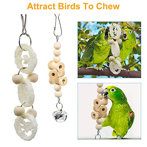 LINGSFIRE Papegaai Speelgoed Set 7 Packs Huisdier Vogel Speelgoed Houten Opknoping Stand Ladder Vogel Swing… - Afbeelding 5