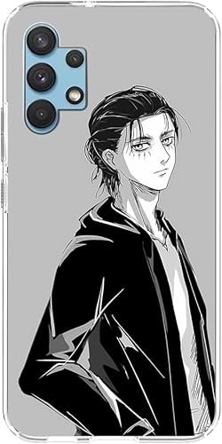 PONNYC Funda protectora transparente suave TPU antideslizante anticaída para Samsung Galaxy A32 5G Eren Jager Anime Japón Comic08