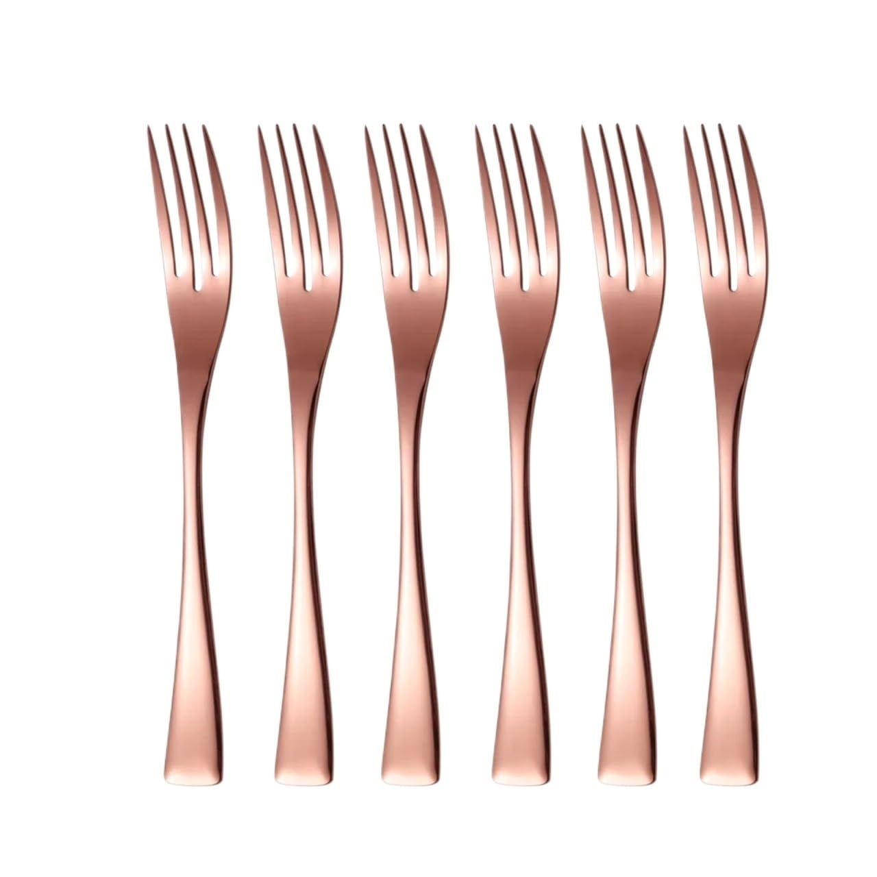 WZPTLKIBAD Stainless Steel Dinner Fork, 6 Piece Mirror Polished Set