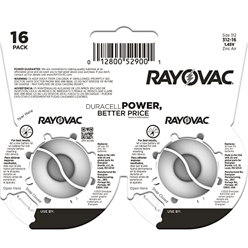 Rayovac 312-16 Hearing Aid Batteries Size 312 thumb #6