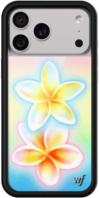 Wildflower Cases - Compatible with iPhone 17 Pro Max | Protective Black Bumper, 6.5ft Drop Test Certified, Women Owned Small Business | Pastel Plumeria