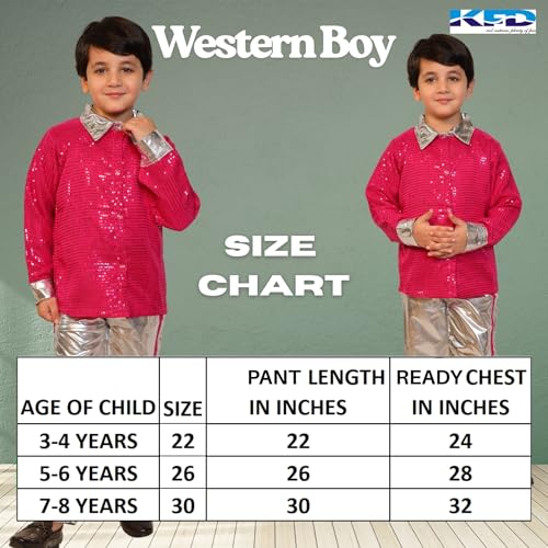 Image of Kaku Fancy Dresses Western Disco Outfit for Kids Sequin Shirt with Shining Pants for Annual Day Programme