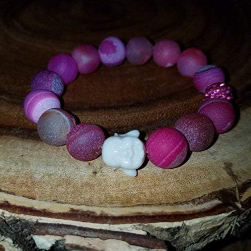 Pink Buddha Druzy Meditation, Namaste, Positive Energy, Healing Energy, Stabilizing, Yoga Bracelet