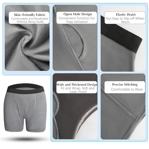 Bruce Boxers for Incontinence Men, Bruce Leakproof Boxers, Leak Proof Washable Reusable Cotton Boxer Brief2